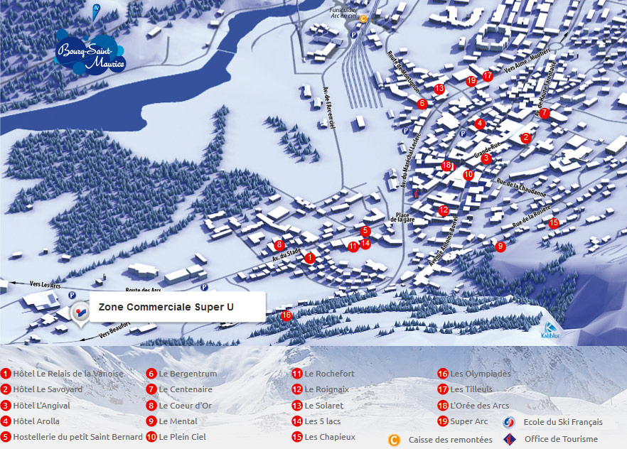 Access map Intersport Bourg Saint Maurice